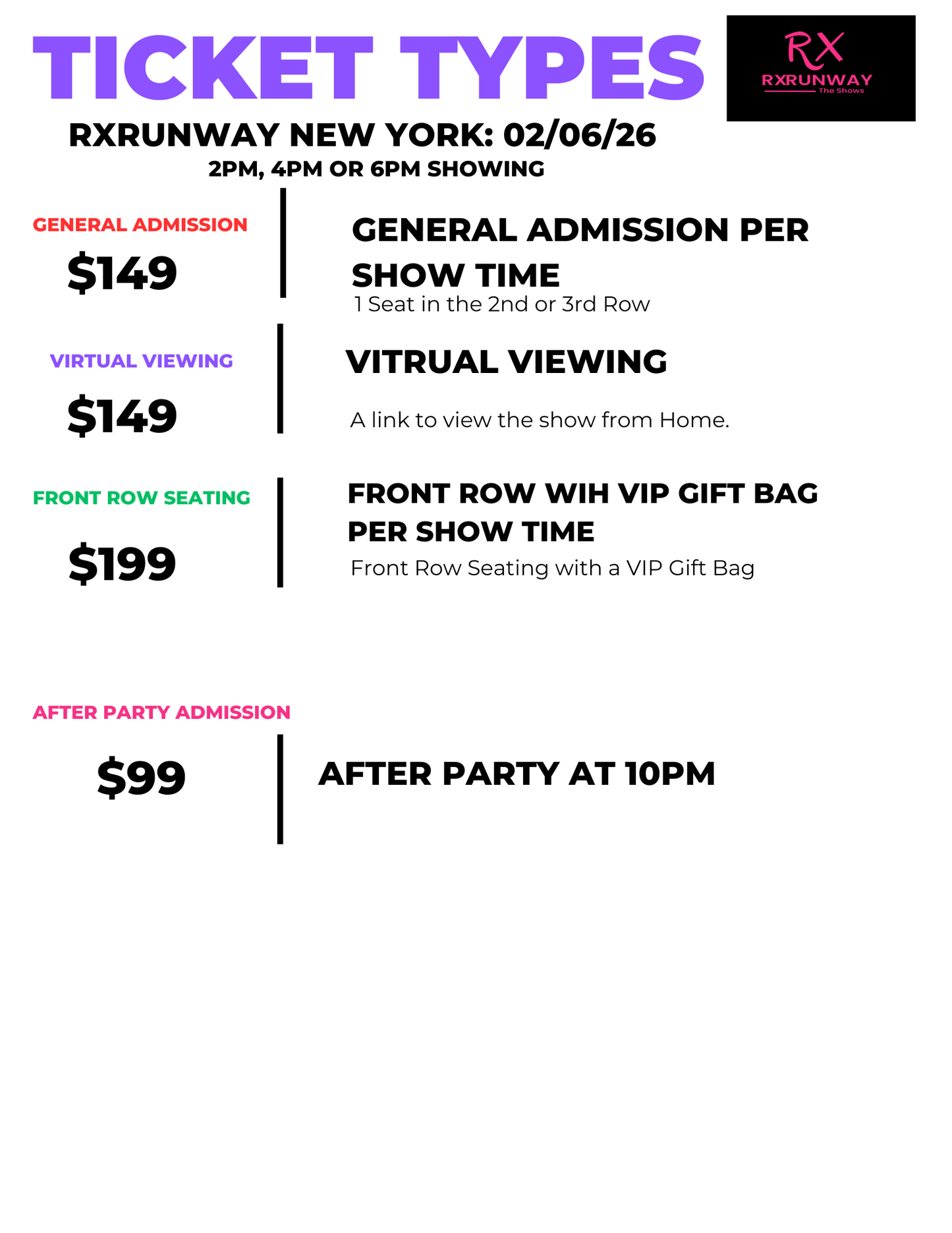 RxRunway: New York Show Tickets 02/06/26