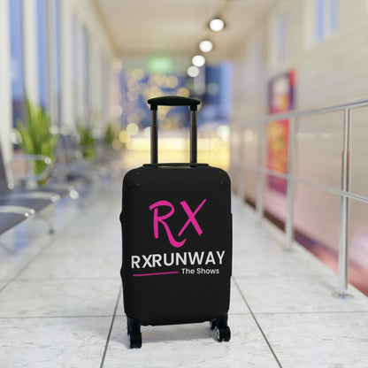 RX Runway Luggage Cover – Black Protective Travel Cover with Pink RX Logo