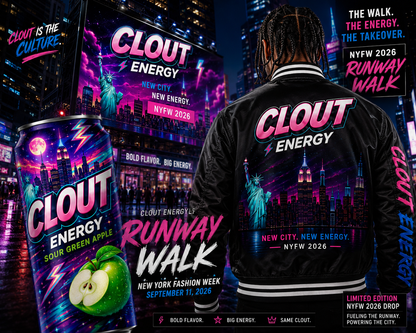 Clout Energy Jacket, Extra Walk at NYFW and Times Square Billboard Feature