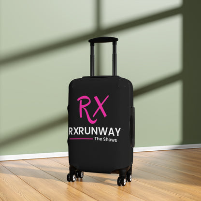 RX Runway Luggage Cover – Black Protective Travel Cover with Pink RX Logo