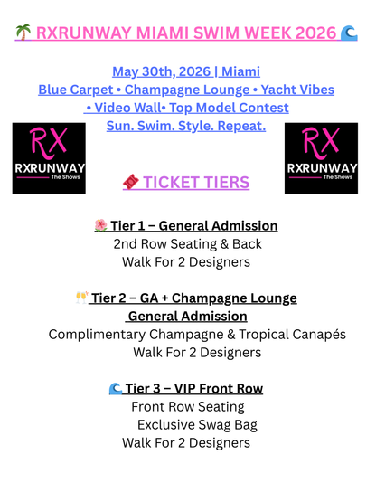 Miami Swim Week- May 30th, 2026 at 6pm Tickets